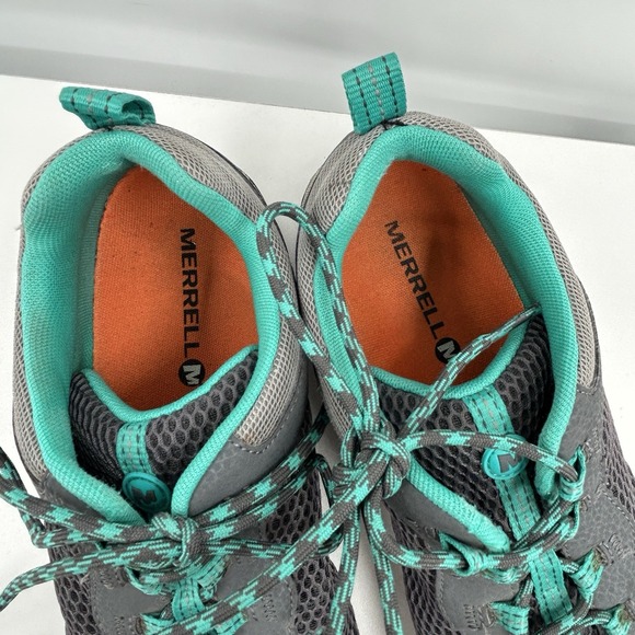 Merrell Womens Riverbed Trail Hiking‎ Shoes Size 11 Gray Aqua Outdoors Gorpcore - Picture 9 of 10
